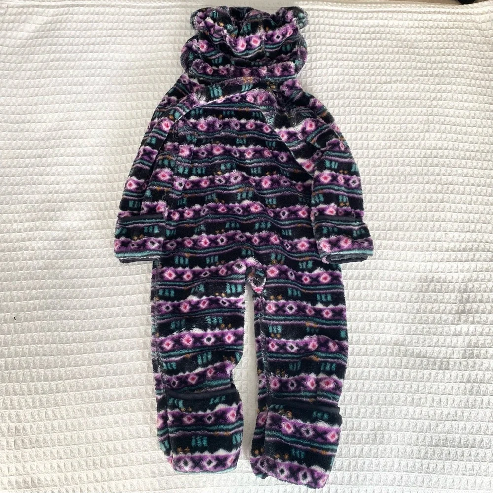 L.L. Bean hi-pile fleece printed Baby bunting size 12-18M